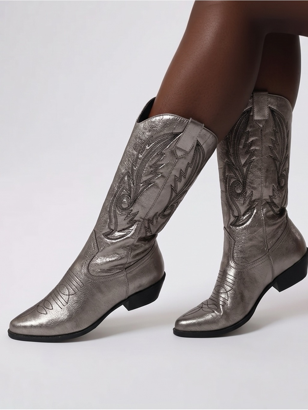 COCONUTS | Gaucho Metallic Silver Western Cowgirl Cowboy Boots Women’s Size 7